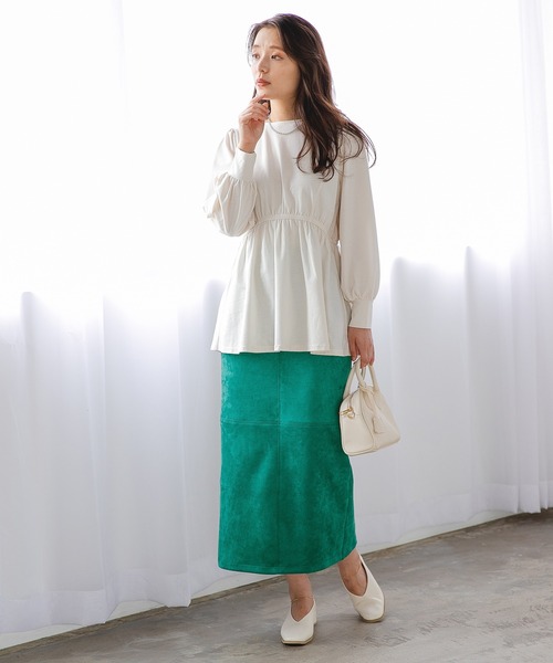 mysty woman（ミスティウーマン）の「アソートナロースカート 235502（スカート・レディース・アイボリー/ブラック/グリーン系その他・FREE）」の7枚目の写真