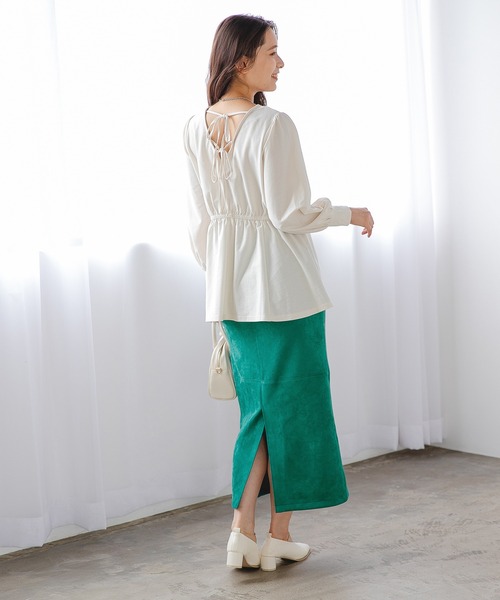 mysty woman（ミスティウーマン）の「アソートナロースカート 235502（スカート・レディース・アイボリー/ブラック/グリーン系その他・FREE）」の8枚目の写真