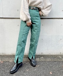 夢をつかむセンタースリットデニムパンツ