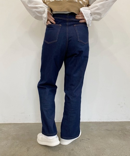 nemne store（ネンネストア）の「夢をつかむセンタースリットデニムパンツ（デニムパンツ・レディース・ブラック/インディゴブルー/ブルー/ピンク/グリーン・SMALL/MEDIUM）」の17枚目の写真