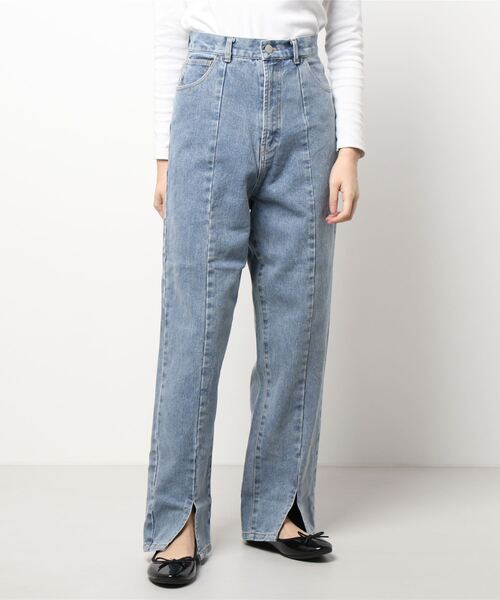 nemne store（ネンネストア）の「夢をつかむセンタースリットデニムパンツ（デニムパンツ・レディース・ブラック/インディゴブルー/ブルー/ピンク/グリーン・SMALL/MEDIUM）」の21枚目の写真