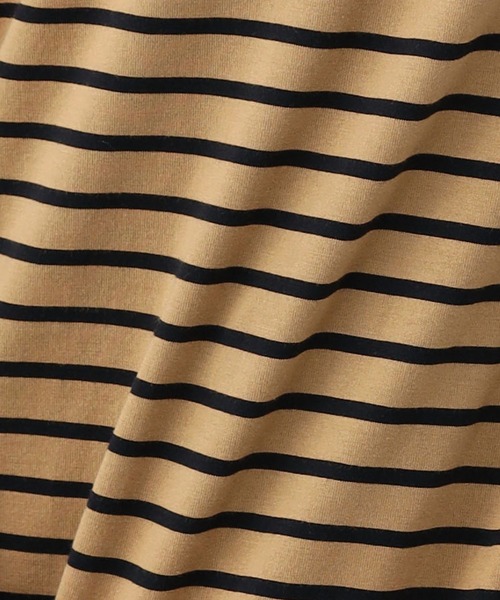 Petit Honfleur(プチオンフルール)の「ボーダーロングTシャツ(Tシャツ/カットソー・レディース・ネイビー/モカ・M/L)」の6枚目の写真