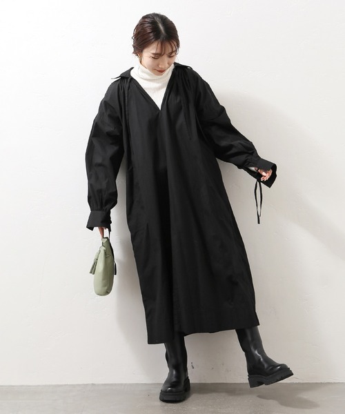 JOURNAL STANDARD（ジャーナルスタンダード）の「【NORMMENT/ノーメント】VINTAGE SHAPE SHIRTS DRESS：ワンピース（ワンピース・レディース・ホワイト/ブラック・FREE）」の2枚目の写真