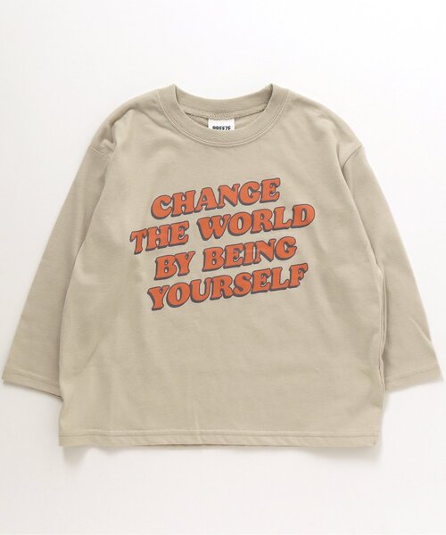 BREEZE(ブリーズ)の「WEB限定 プリントバリエロンT(Tシャツ/カットソー・キッズ・マスタード/サックスブルー/ブルー/ラベンダー/オフホワイト/カーキ/チャコール/ブラック/ベージュ/オレンジ・90/100/130/150/120/140/110)」の5枚目の写真