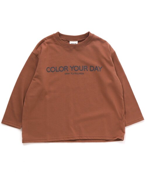 BREEZE(ブリーズ)の「WEB限定 プリントバリエロンT(Tシャツ/カットソー・キッズ・マスタード/サックスブルー/ブルー/ラベンダー/オフホワイト/カーキ/チャコール/ブラック/ベージュ/オレンジ・90/100/130/150/120/140/110)」の10枚目の写真