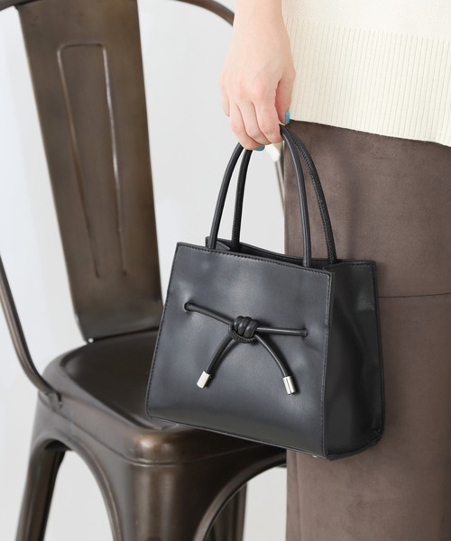 COLONY 2139(コロニートゥーワンスリーナイン)の「リボン結びミニトートバッグ/ショルダーバッグ(トートバッグ・レディース・ブラック/グレイッシュベージュ/カーキ・FREE)」の2枚目の写真