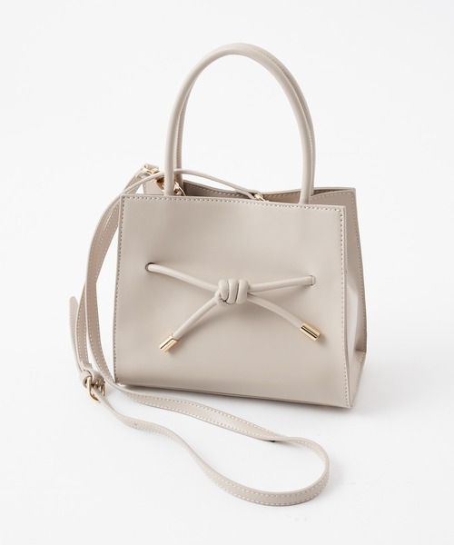 COLONY 2139(コロニートゥーワンスリーナイン)の「リボン結びミニトートバッグ/ショルダーバッグ(トートバッグ・レディース・ブラック/グレイッシュベージュ/カーキ・FREE)」の7枚目の写真