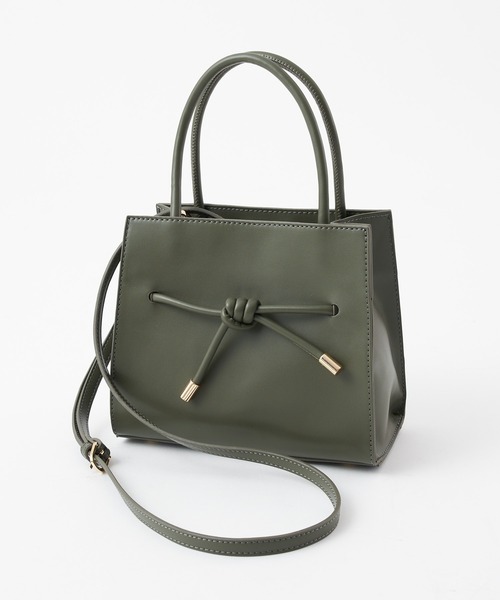 COLONY 2139(コロニートゥーワンスリーナイン)の「リボン結びミニトートバッグ/ショルダーバッグ(トートバッグ・レディース・ブラック/グレイッシュベージュ/カーキ・FREE)」の4枚目の写真