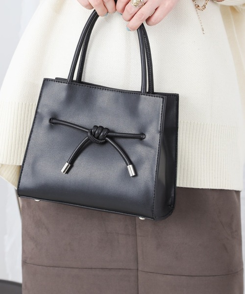 COLONY 2139(コロニートゥーワンスリーナイン)の「リボン結びミニトートバッグ/ショルダーバッグ(トートバッグ・レディース・ブラック/グレイッシュベージュ/カーキ・FREE)」の19枚目の写真