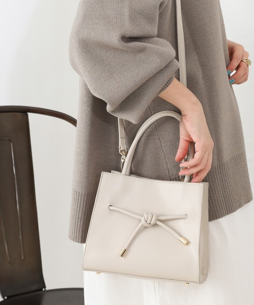 COLONY 2139(コロニートゥーワンスリーナイン)の「リボン結びミニトートバッグ/ショルダーバッグ(トートバッグ・レディース・ブラック/グレイッシュベージュ/カーキ・FREE)」の18枚目の写真