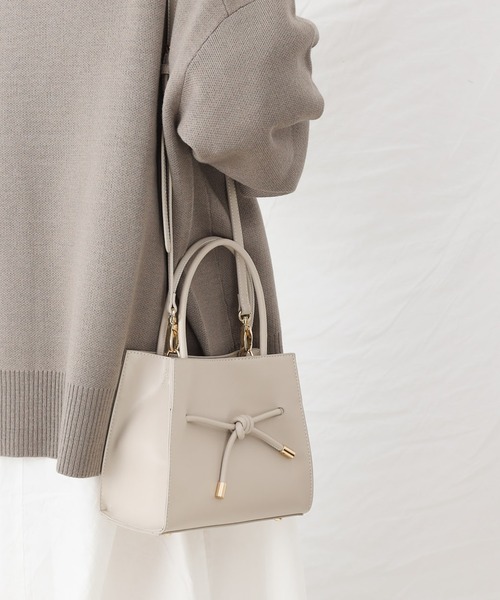 COLONY 2139(コロニートゥーワンスリーナイン)の「リボン結びミニトートバッグ/ショルダーバッグ(トートバッグ・レディース・ブラック/グレイッシュベージュ/カーキ・FREE)」の17枚目の写真