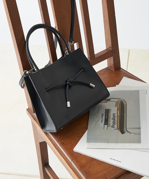 COLONY 2139(コロニートゥーワンスリーナイン)の「リボン結びミニトートバッグ/ショルダーバッグ(トートバッグ・レディース・ブラック/グレイッシュベージュ/カーキ・FREE)」の16枚目の写真