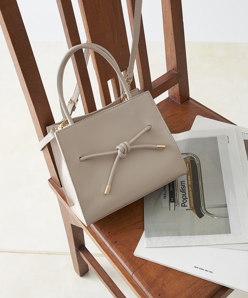 COLONY 2139(コロニートゥーワンスリーナイン)の「リボン結びミニトートバッグ/ショルダーバッグ(トートバッグ・レディース・ブラック/グレイッシュベージュ/カーキ・FREE)」の15枚目の写真