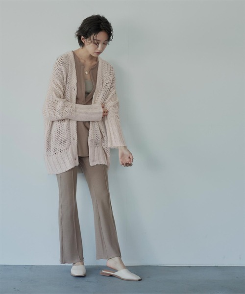 miette（ミエット）の「ｳｰﾙ混透かし編みｶｰﾃﾞｨｶﾞﾝ（カーディガン/ボレロ・レディース・グリーン/ブルー/アイボリー・FREE）」の8枚目の写真