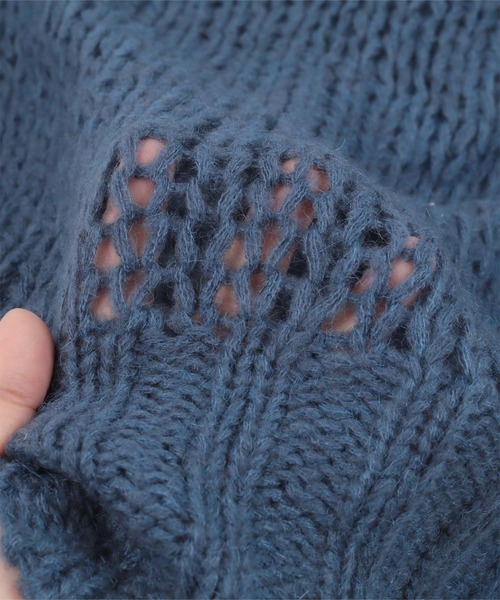 miette（ミエット）の「ｳｰﾙ混透かし編みｶｰﾃﾞｨｶﾞﾝ（カーディガン/ボレロ・レディース・グリーン/ブルー/アイボリー・FREE）」の15枚目の写真