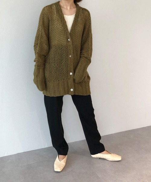 miette（ミエット）の「ｳｰﾙ混透かし編みｶｰﾃﾞｨｶﾞﾝ（カーディガン/ボレロ・レディース・グリーン/ブルー/アイボリー・FREE）」の20枚目の写真