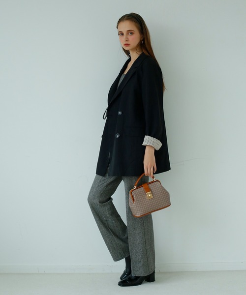 Seemi. byNICECLAUP（ シーミーバイナイスクラップ）の「テーラードルーズジャケット（テーラードジャケット・レディース・ブラック/ベージュ系その他・FREE）」の15枚目の写真