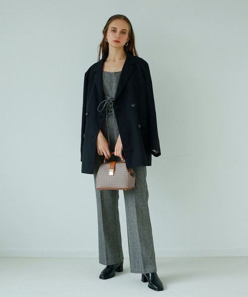 Seemi. byNICECLAUP（ シーミーバイナイスクラップ）の「テーラードルーズジャケット（テーラードジャケット・レディース・ブラック/ベージュ系その他・FREE）」の8枚目の写真