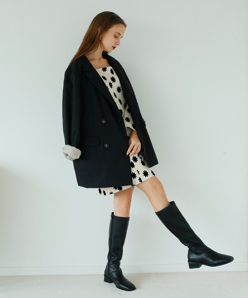 Seemi. byNICECLAUP（ シーミーバイナイスクラップ）の「テーラードルーズジャケット（テーラードジャケット・レディース・ブラック/ベージュ系その他・FREE）」の9枚目の写真