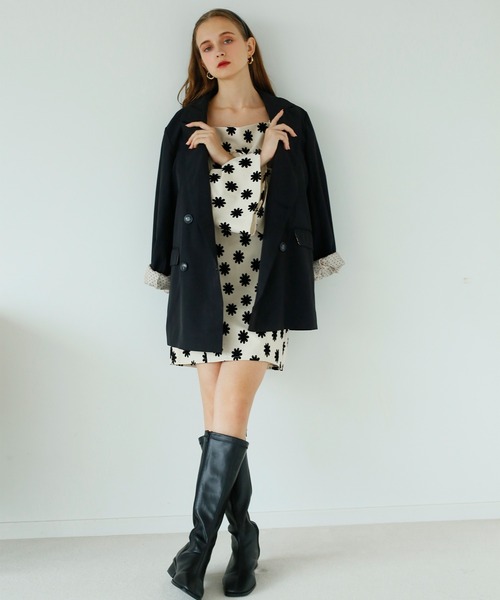 Seemi. byNICECLAUP（ シーミーバイナイスクラップ）の「テーラードルーズジャケット（テーラードジャケット・レディース・ブラック/ベージュ系その他・FREE）」の20枚目の写真