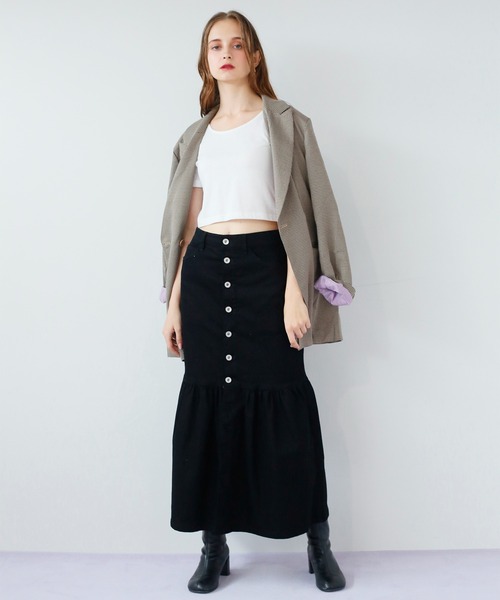 Seemi. byNICECLAUP（ シーミーバイナイスクラップ）の「テーラードルーズジャケット（テーラードジャケット・レディース・ブラック/ベージュ系その他・FREE）」の22枚目の写真