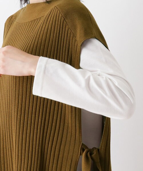 SHOO・LA・RUE（シューラルー）の「◆【2点セット】ロングベスト＋Ｔシャツ（ベスト・レディース・ブラック/モスグリーン/ブラウン系その他・02/03/04）」の12枚目の写真