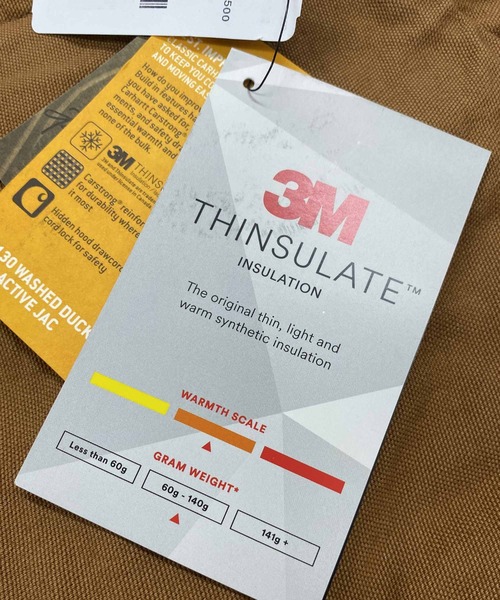 Carhartt（カーハート）の「Carhartt カーハート CRHTT LOOSE FIT WASHED DUCK INSULATED  ウォシュドダック インサレート アクティブジャケット（マウンテンパーカー・メンズ・ブラック/ブラウン・M/L/XL）」の13枚目の写真