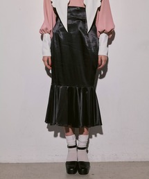 Romansual/切り替えサテンマーメイドスカート