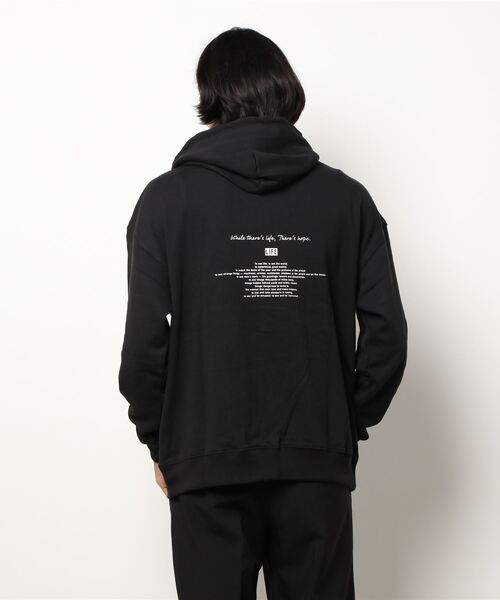 COLONY 2139(コロニートゥーワンスリーナイン)の「LIFEコラボ裏毛パーカー※ユニセックス対応(パーカー・メンズ・ホワイト/ブラック・MEDIUM/LARGE)」の4枚目の写真