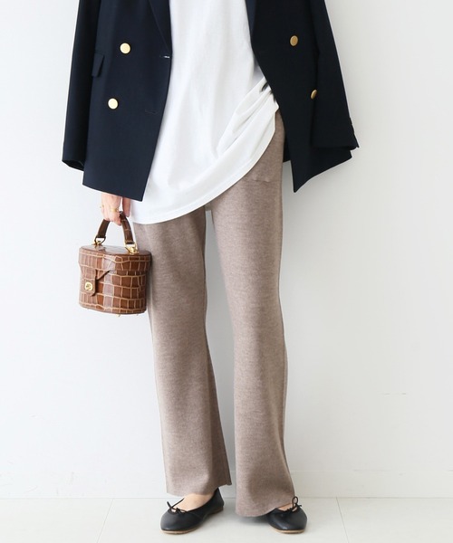 SLOBE IENA(スローブイエナ)の「ウォッシャブルウールニットパンツ【ウエストゴム/手洗い可能】◆(その他パンツ・レディース・ブラック/ブラウン/ベージュ・36/38/40)」の3枚目の写真