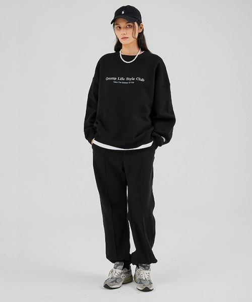 crump（クランプ）の「【crump 】スウェットピンタック ワイドジョガーパンツ(裏起毛)（スウェットパンツ・レディース・ブラック/グレー・X-LARGE/MEDIUM/LARGE/SMALL）」の5枚目の写真