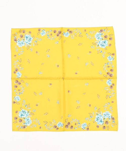 wiz（ウィズ）の「ウィズ wiz / 日本製クラシックバラ柄シルクスカーフ（バンダナ/スカーフ・レディース・マスタード/ブラック/ワイン・FREE）」の4枚目の写真