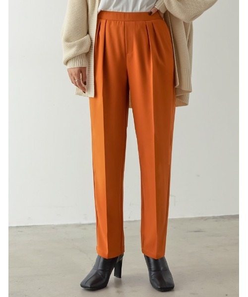 Re:EDIT（リエディ）の「[低身長/高身長サイズ有]ストレッチツイルダブルタックテーパードパンツ（その他パンツ・レディース・ブラック/ブルー/モカ/ピンク/パープル/オレンジ・MEDIUM/AS/SMALL/TALL/AM/LARGE）」の2枚目の写真