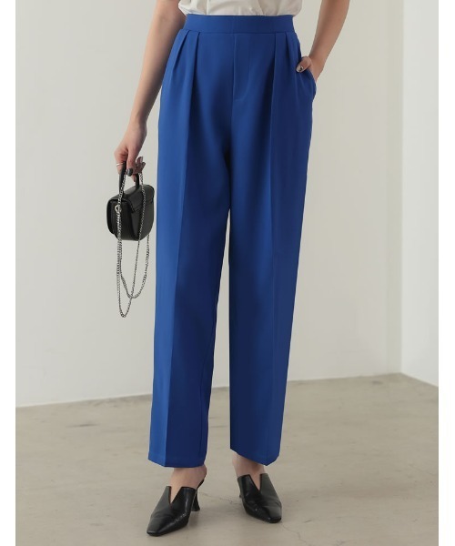 Re:EDIT（リエディ）の「[低身長/高身長サイズ有]ストレッチツイルダブルタックテーパードパンツ（その他パンツ・レディース・ブラック/ブルー/モカ/ピンク/パープル/オレンジ・MEDIUM/AS/SMALL/TALL/AM/LARGE）」の5枚目の写真