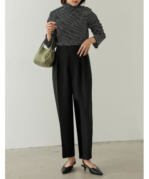 Re:EDIT（リエディ）の「[低身長/高身長サイズ有]ストレッチツイルダブルタックテーパードパンツ（その他パンツ・レディース・ブラック/ブルー/モカ/ピンク/パープル/オレンジ・MEDIUM/AS/SMALL/TALL/AM/LARGE）」の16枚目の写真