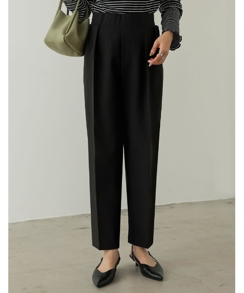 Re:EDIT（リエディ）の「[低身長/高身長サイズ有]ストレッチツイルダブルタックテーパードパンツ（その他パンツ・レディース・ブラック/ブルー/モカ/ピンク/パープル/オレンジ・MEDIUM/AS/SMALL/TALL/AM/LARGE）」の17枚目の写真