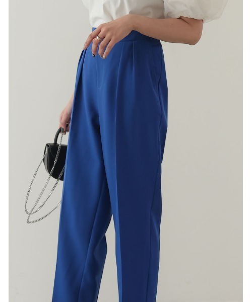 Re:EDIT（リエディ）の「[低身長/高身長サイズ有]ストレッチツイルダブルタックテーパードパンツ（その他パンツ・レディース・ブラック/ブルー/モカ/ピンク/パープル/オレンジ・MEDIUM/AS/SMALL/TALL/AM/LARGE）」の22枚目の写真