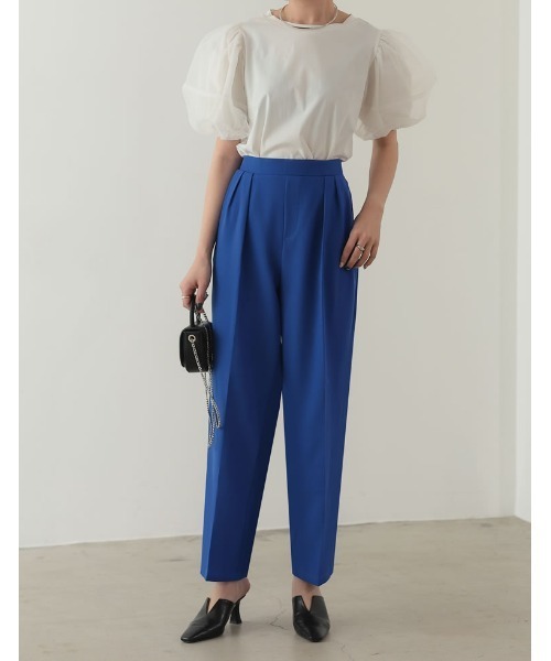 Re:EDIT（リエディ）の「[低身長/高身長サイズ有]ストレッチツイルダブルタックテーパードパンツ（その他パンツ・レディース・ブラック/ブルー/モカ/ピンク/パープル/オレンジ・MEDIUM/AS/SMALL/TALL/AM/LARGE）」の21枚目の写真