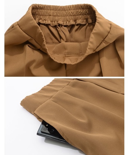 Re:EDIT（リエディ）の「[低身長/高身長サイズ有]ストレッチツイルダブルタックテーパードパンツ（その他パンツ・レディース・ブラック/ブルー/モカ/ピンク/パープル/オレンジ・MEDIUM/AS/SMALL/TALL/AM/LARGE）」の13枚目の写真