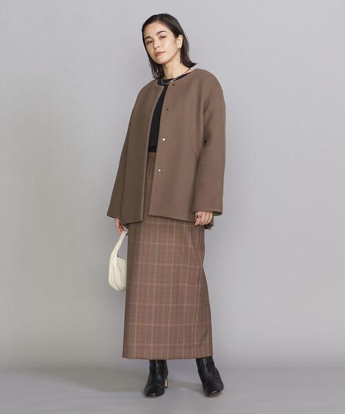 BEAUTY&YOUTH UNITED ARROWS（ビューティーアンドユースユナイテッドアローズ）の「BY ビーバーノーカラーショートコート（その他アウター・レディース・ネイビー/モカ/ナチュラル・S/M/L）」の12枚目の写真
