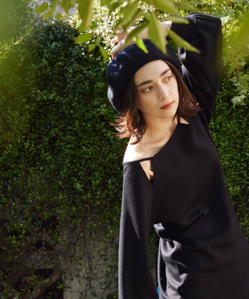 Lina la mer.(リナラメール)の「【Lina la mer. /リナラメール】Powder touch dress / 長袖 スウェット ワンピース ドレス(ワンピース・レディース・ブラック/グリーン・SMALL/MEDIUM)」の1枚目の写真