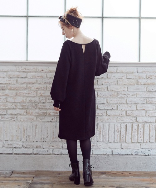 Lina la mer.(リナラメール)の「【Lina la mer. /リナラメール】Powder touch dress / 長袖 スウェット ワンピース ドレス(ワンピース・レディース・ブラック/グリーン・SMALL/MEDIUM)」の7枚目の写真