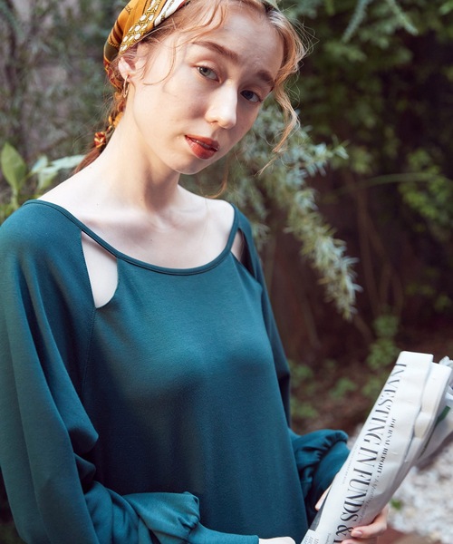 Lina la mer.(リナラメール)の「【Lina la mer. /リナラメール】Powder touch dress / 長袖 スウェット ワンピース ドレス(ワンピース・レディース・ブラック/グリーン・SMALL/MEDIUM)」の12枚目の写真