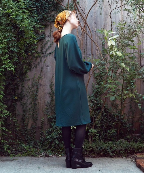 Lina la mer.(リナラメール)の「【Lina la mer. /リナラメール】Powder touch dress / 長袖 スウェット ワンピース ドレス(ワンピース・レディース・ブラック/グリーン・SMALL/MEDIUM)」の16枚目の写真