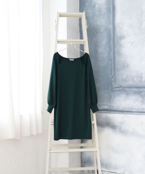 Lina la mer.(リナラメール)の「【Lina la mer. /リナラメール】Powder touch dress / 長袖 スウェット ワンピース ドレス(ワンピース・レディース・ブラック/グリーン・SMALL/MEDIUM)」の18枚目の写真