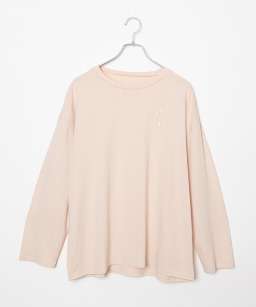 Romansual(ロマンシュアル)の「Romansual/同色ロゴ刺繍ロンT(Tシャツ/カットソー・レディース・ブラック/ネイビー/ベージュ・LARGE/MEDIUM)」の5枚目の写真