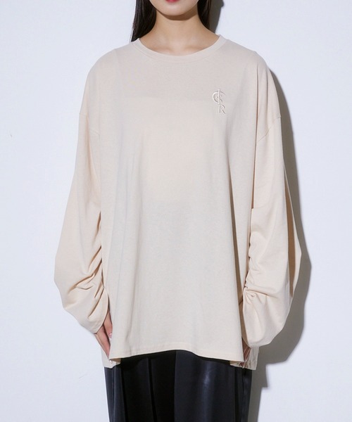 Romansual(ロマンシュアル)の「Romansual/同色ロゴ刺繍ロンT(Tシャツ/カットソー・レディース・ブラック/ネイビー/ベージュ・LARGE/MEDIUM)」の12枚目の写真