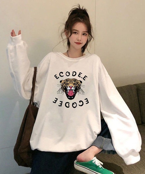 Girly Doll（ガーリードール）の「タイガープリントトレーナー（スウェット・レディース・ホワイト/ブラック/グレー/ネイビー・M/L/XL）」の19枚目の写真