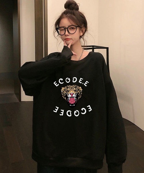 Girly Doll（ガーリードール）の「タイガープリントトレーナー（スウェット・レディース・ホワイト/ブラック/グレー/ネイビー・M/L/XL）」の16枚目の写真