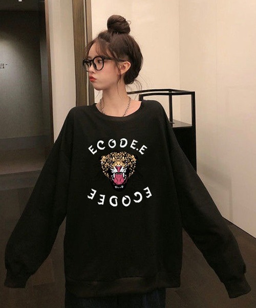 Girly Doll（ガーリードール）の「タイガープリントトレーナー（スウェット・レディース・ホワイト/ブラック/グレー/ネイビー・M/L/XL）」の20枚目の写真